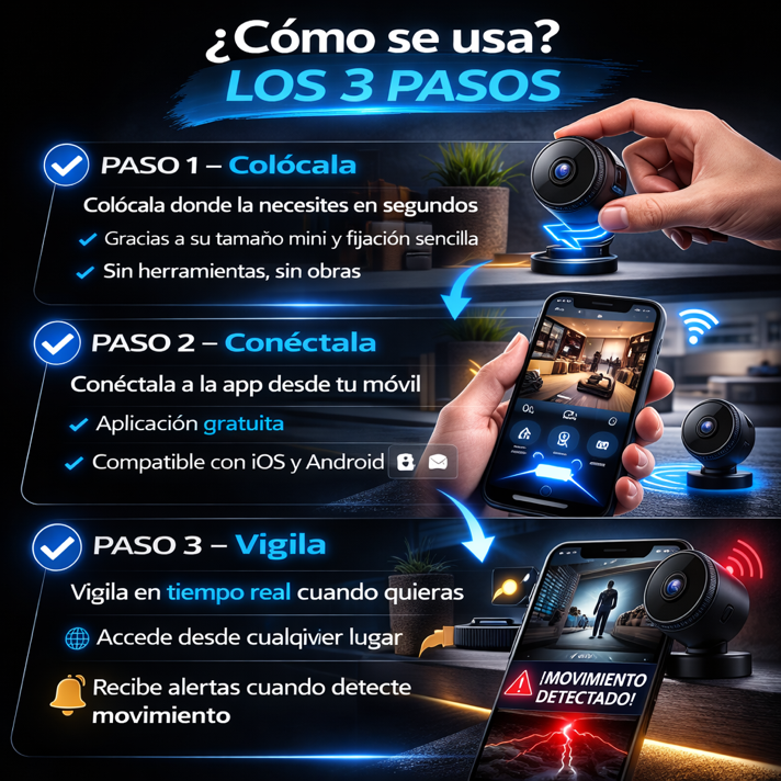 📹 Mini Cámara 1080P HD con Soporte Magnético GRATIS + visión nocturna + REGALO EXCLUSIVO 🔥