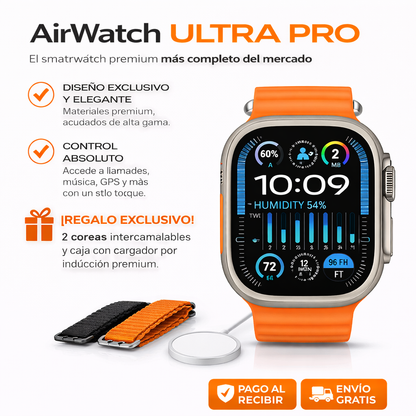 ⌚ AirWatch ULTRA PRO con 2 correas incluidas + caja y cargador por inducción premium + REGALO EXCLUSIVO 🔥