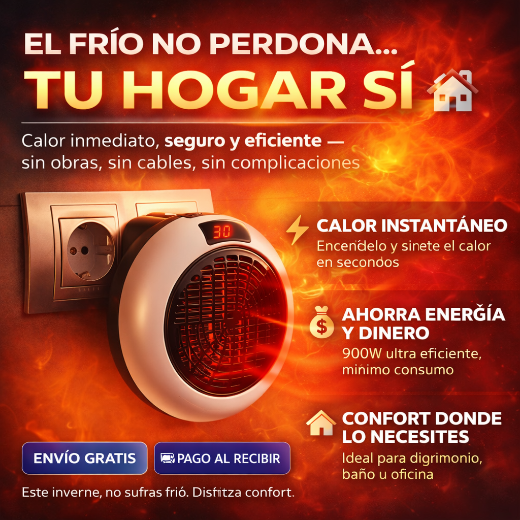 🔥 CALEFACTOR PORTÁTIL 900W  ❄️➡️🔥 DEL FRÍO EXTREMO AL CONFORT ABSOLUTO CON SOLO ENCENDERLO 🏡