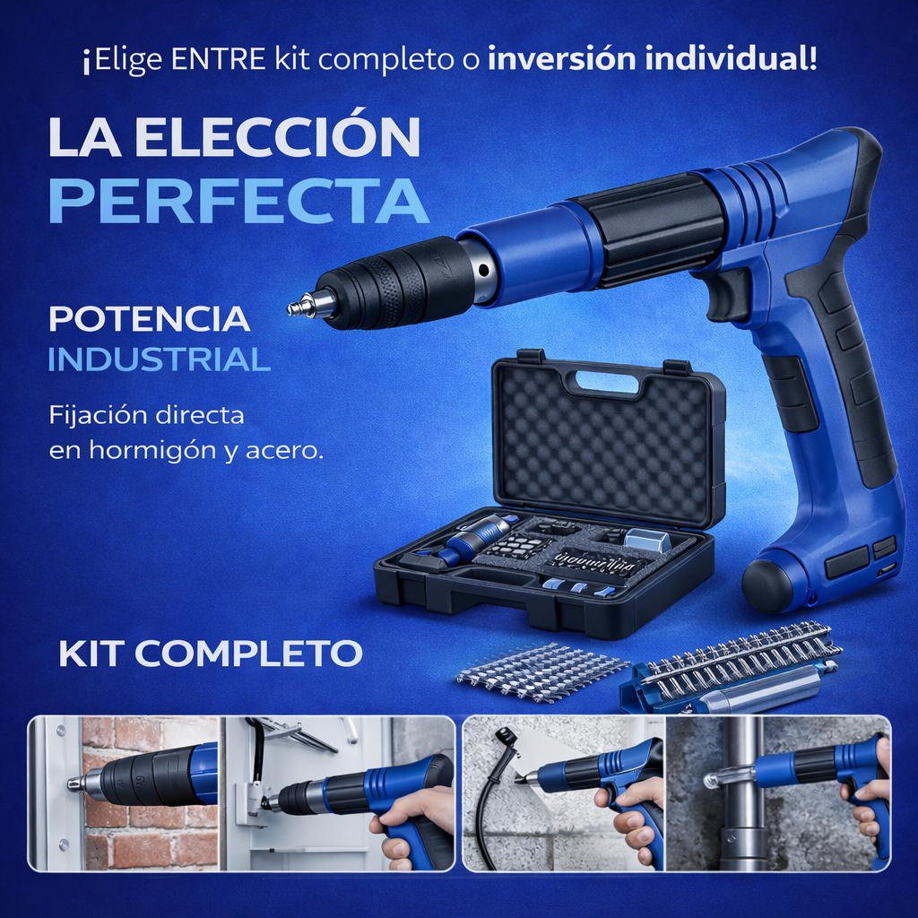 🔧 Pistola de Clavos PRO FORCE con KIT COMPLETO + Maletín Profesional + Gafas y Protección Auditiva INCLUIDAS 🎯🔥