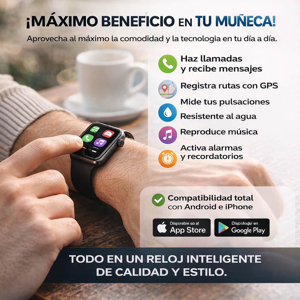 ⌚ Controla tu día, tu salud y tu tiempo con el SMARTWATCH SERIE 10 💎 🚀 TECNOLOGÍA INTELIGENTE EN TU MUÑECA | 🔥 OFERTA ESPECIAL SOLO HOY