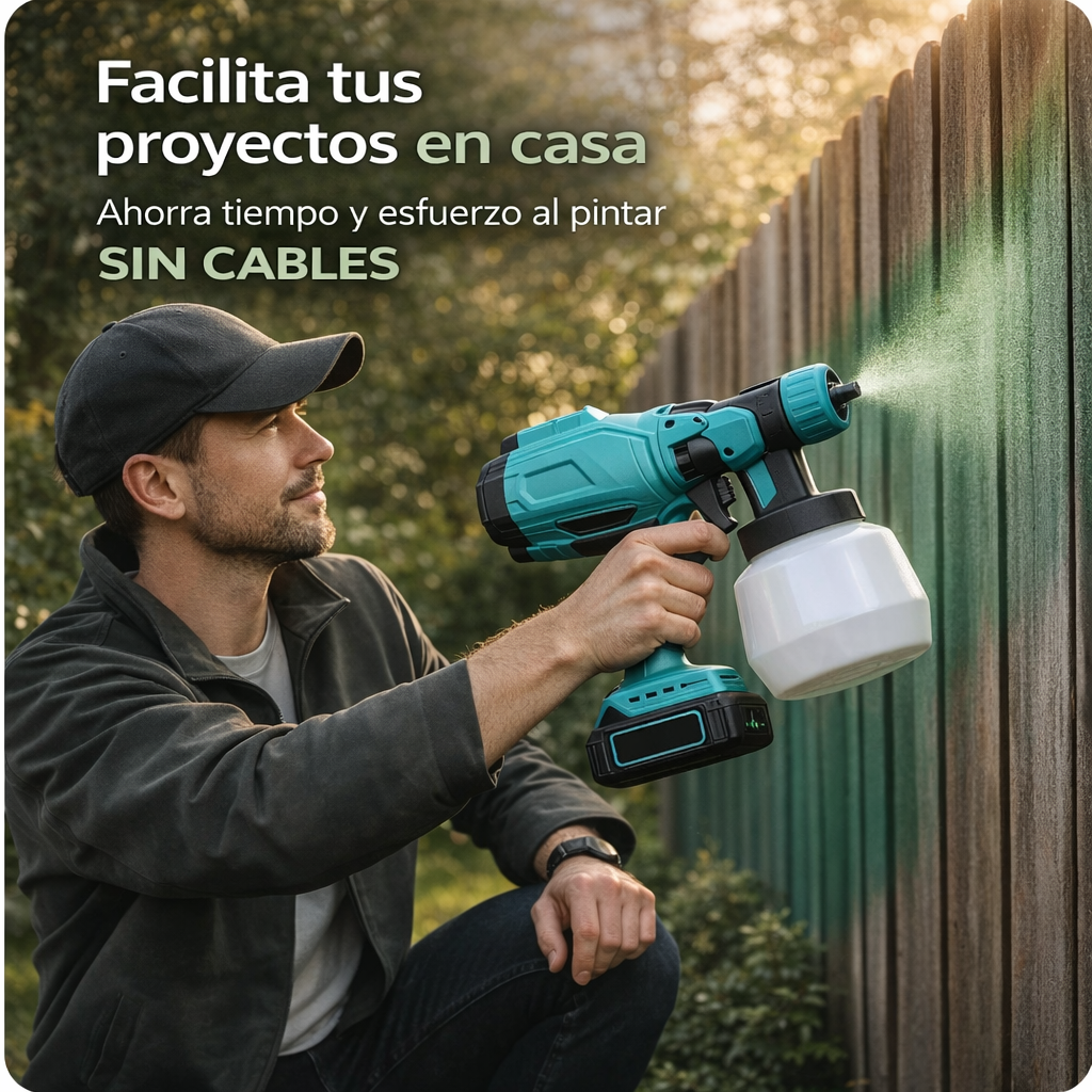 🎨 Pulverizadora de Pintura Inalámbrica con Doble Batería Incluye batería extra + depósito de alta capacidad + REGALO EXCLUSIVO 🔥