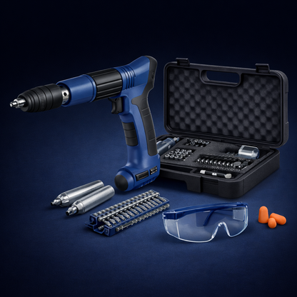 🔧 Pistola de Clavos PRO FORCE con KIT COMPLETO + Maletín Profesional + Gafas y Protección Auditiva INCLUIDAS 🎯🔥