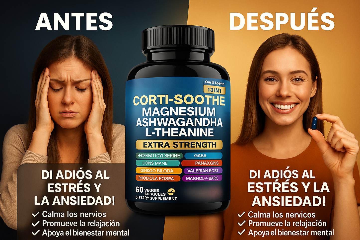 🍃Dile adiós al estrés, la ansiedad y el insomnio con CORTI SOOTHE 💎 70% DE DESCUENTO SOLO HOY🔥