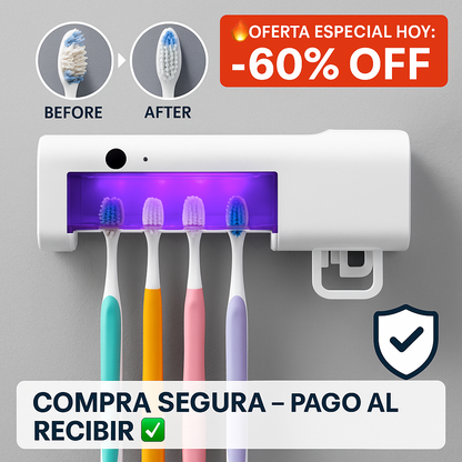 💎 Esterilizador UV para Cepillos – Máxima Higiene ✨ 99,9% Libre de Bacterias 🔒 Oferta Exclusiva